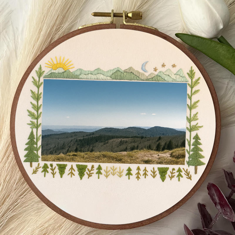 Rubbyoo Embroidery Photo Frame Kit - Mountain Range | Whimsy Handmade Needlework | Perfect Home Decor  - image 4