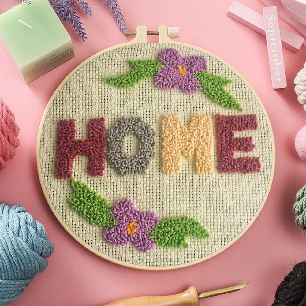 Floral Home Punch Needle Kit - Diy Living Room Decor | Handmade Stitch Work - image 5