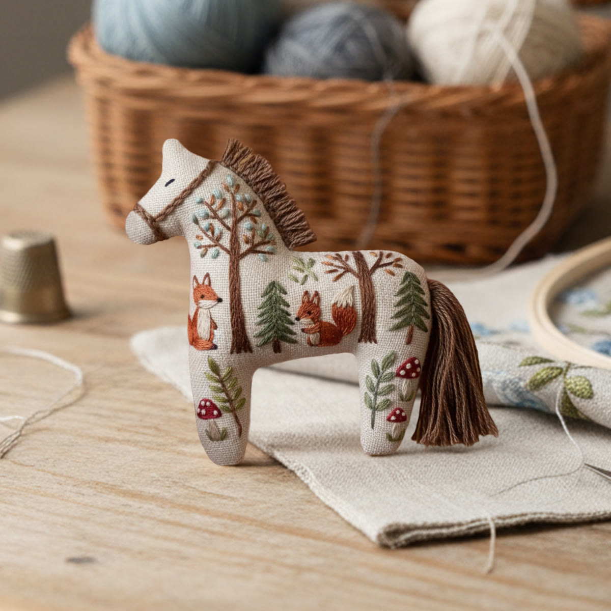 Rubbyoo Horse Embroidery Kit - Fox In Forest | Animal Needle Artwork | Adorable Handmade Craft - image 8