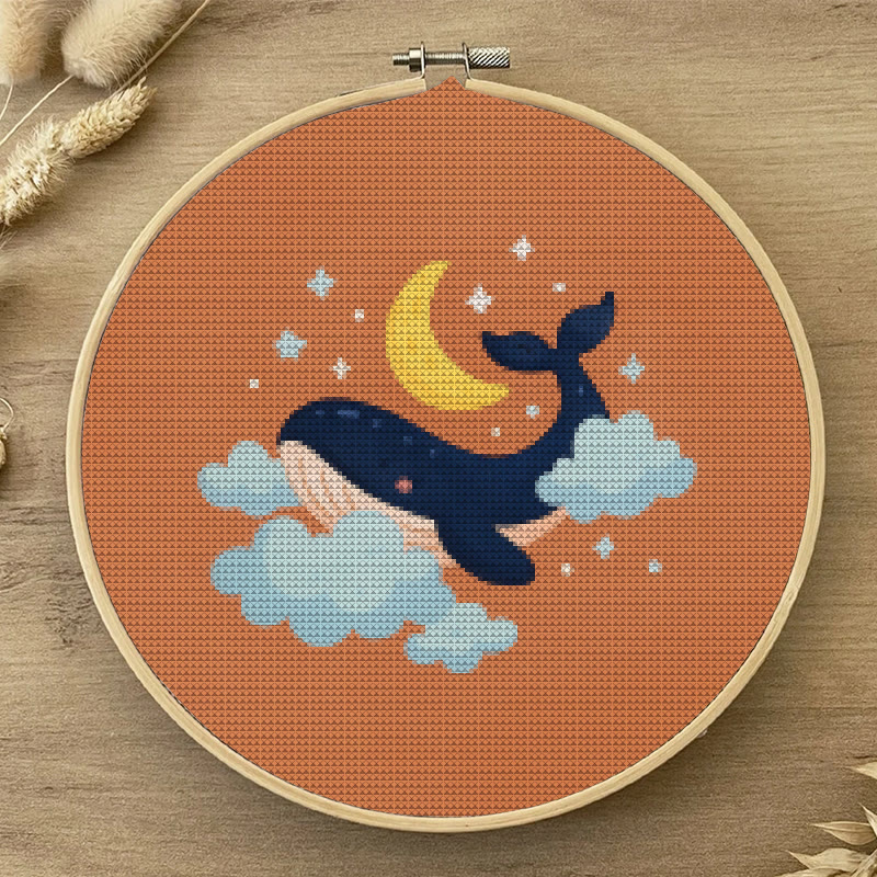  Cross Stitch Kit - Whale In The Cloud | Easy Needlework Craft | Perfect For Home Decor - image 3