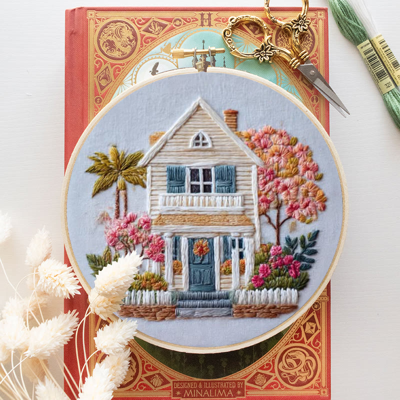 Rubbyoo Embroidery Kit - Vintage Cottage | Handmade Landscape Needlework | Diy Home Ornament - image 10