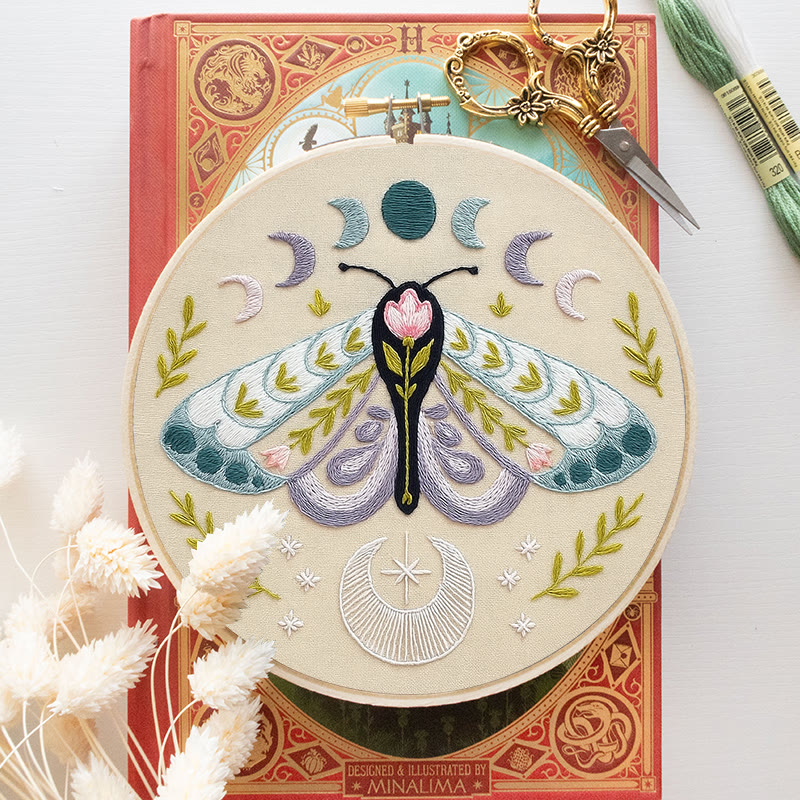 Rubbyoo Embroidery Kit - Celestial Lunar Moth | Creative Handmade Craft | Unique Hanging Ornament - image 10