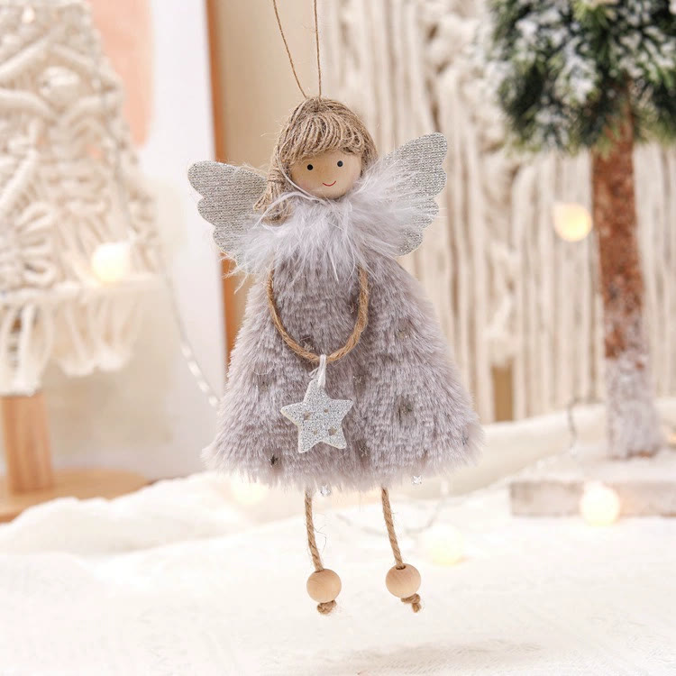 Rubbyoo 3 Pcs Angel Doll Pendants - Little Angel | Nice Party Decoration | Cristmas Tree Hanging  - Grey - image 4