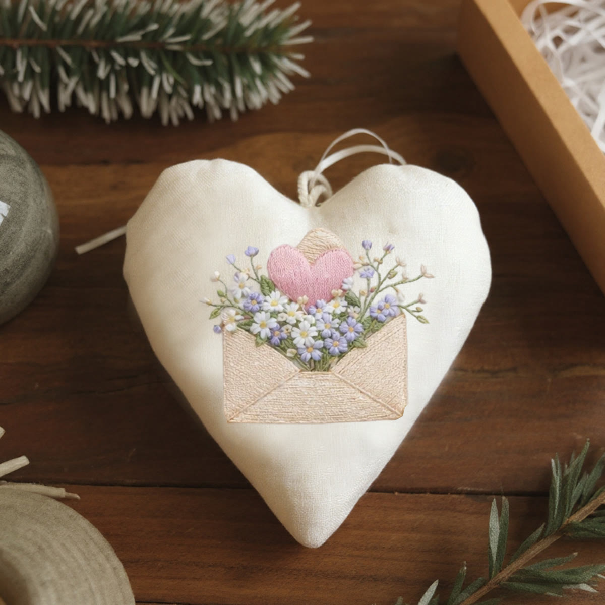 Rubbyoo Heart Embroidery Kit - Envelope Flower Heart | Charming Handmade Gift | Diy Needlecraft - image 6