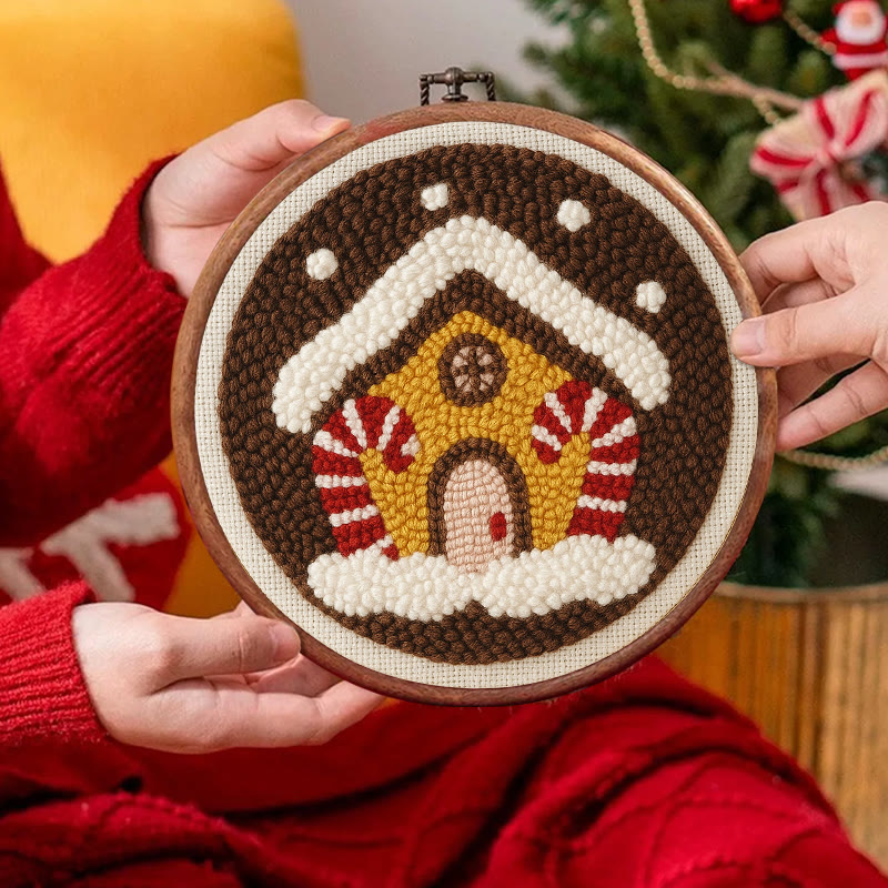 Gingerbread House Punch Needle Kit - Handmade Christmas Ornaments | Perfect For Christmas Coasters  - image 6