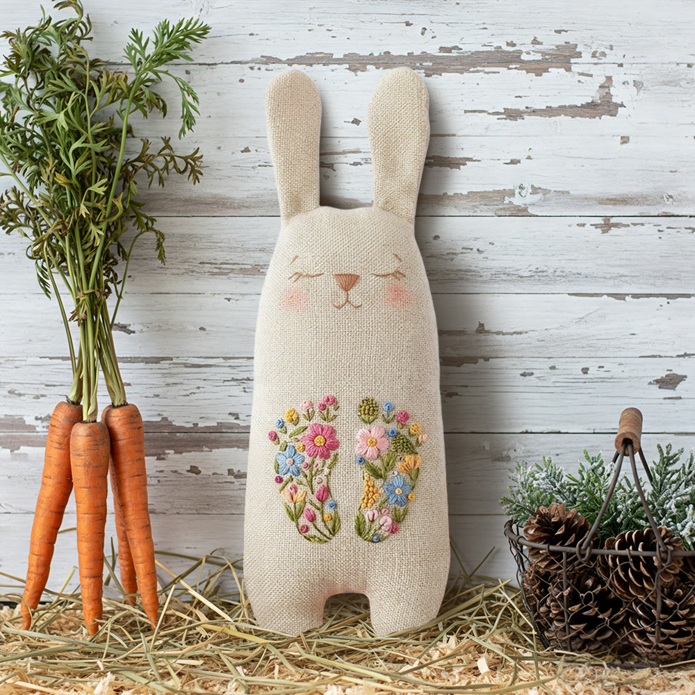 Rubbyoo Bunny Toy Embroidery Kit - Floral Initials Design | Accessible Craft | Personalized Handmade Gift - image 7