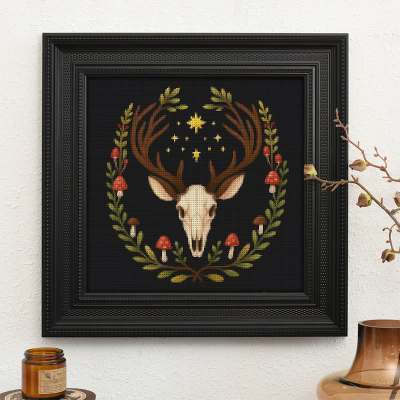  Cross Stitch Kit - Deer Skull | Christmas Handmade Craft | Witchy Wall Art  - image 10