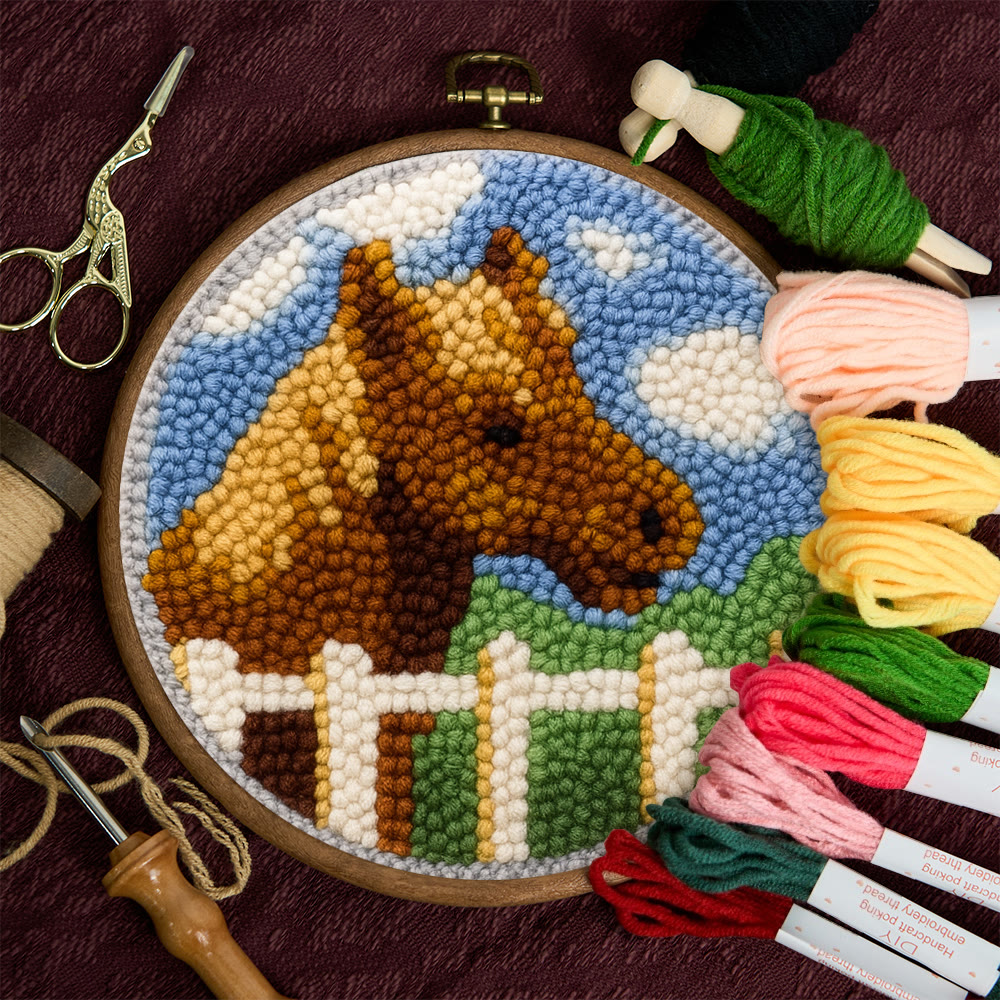 Horse Pasture Punch Needle Kit - Rustic Handcraft Gift |  Artisan-Crafted Art - image 11