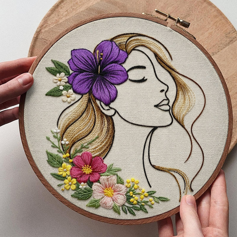 Rubbyoo Embroidery Kit - Gorgeous Woman | Modern Stitch Patten | Perfect Gift For Her - image 9
