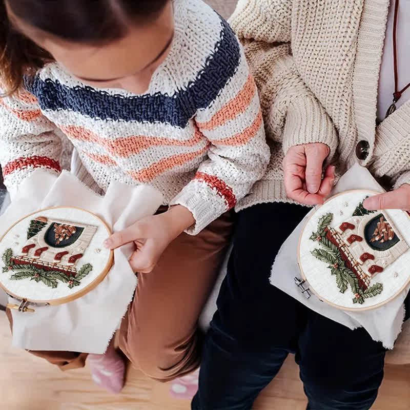 Rubbyoo Embroidery Kit - Cozy Fireplace Holiday Needlework Gift - image 9