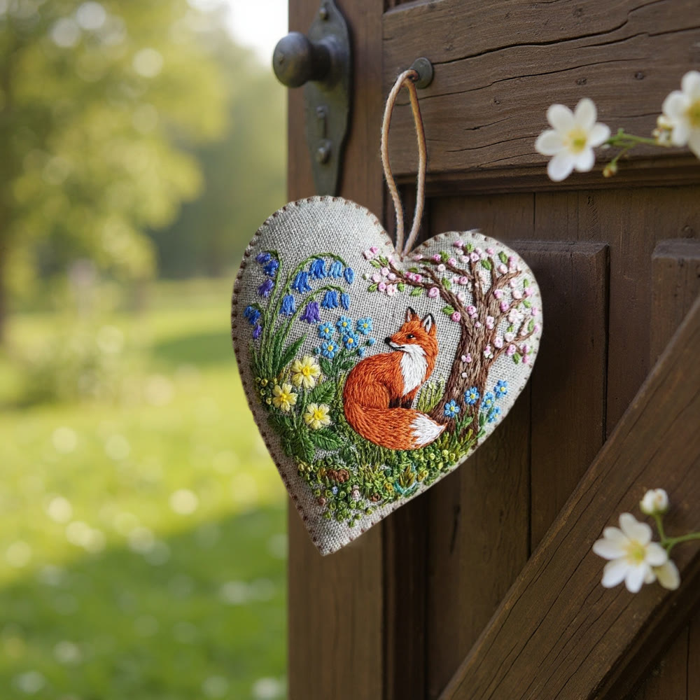 Rubbyoo Heart Embroidery Kit - Floral Fox | Animal Needlework Kit | Unique Hoop Art - image 10