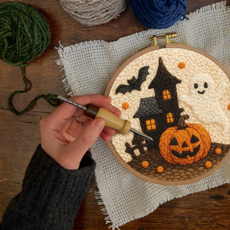 Spooky Castle Punch Needle Kit - Halloween Handmade Collection | Perfect For Wall Hanging - image 5