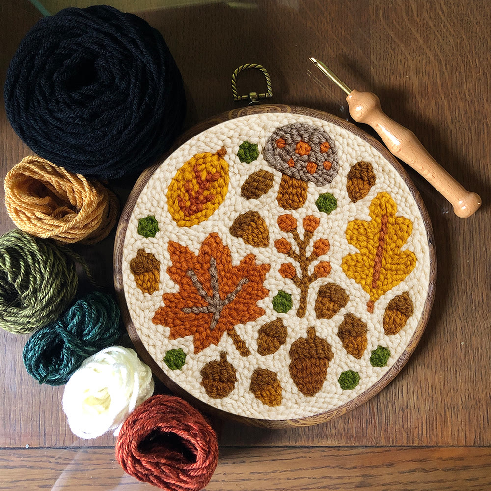 Fallen Plants Punch Needle Kit - Autumn Desk Decoration | Easy Handmade Artwork - image 8