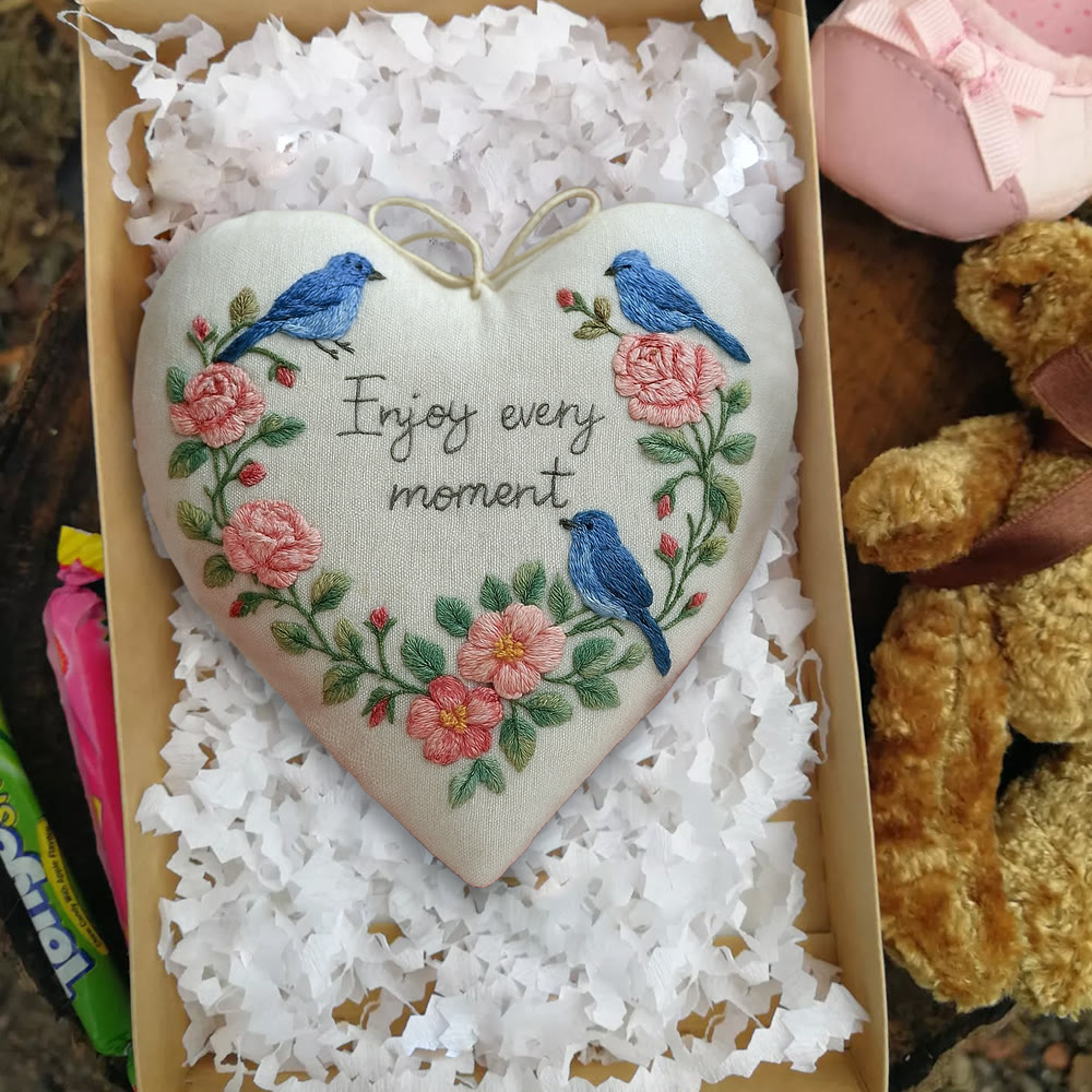 Rubbyoo Heart Embroidery Kit - Enjoy Every Moment | Handmade Wall Decor | Perfect Gift For Crafter - image 5