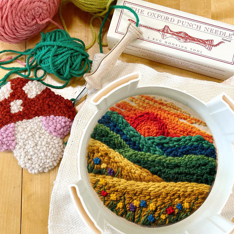 Vibrant Sunset Flower Field Punch Needle Kit – Exquisite Decorative Pendant | Top Gifting Choice - image 12