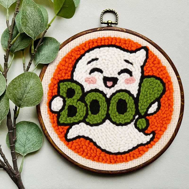 Boo Ghost Punch Needle Kit - Creative Yarn Craft |  Special Desk Decoration - image 7