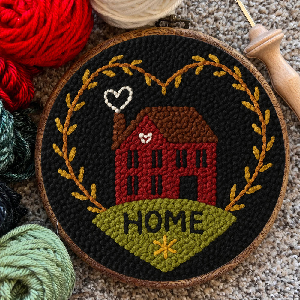 Home-themed House And Wreath Punch Needle Kit – Hassle-free Diy Project | Delightful Handcraft Creation - image 11