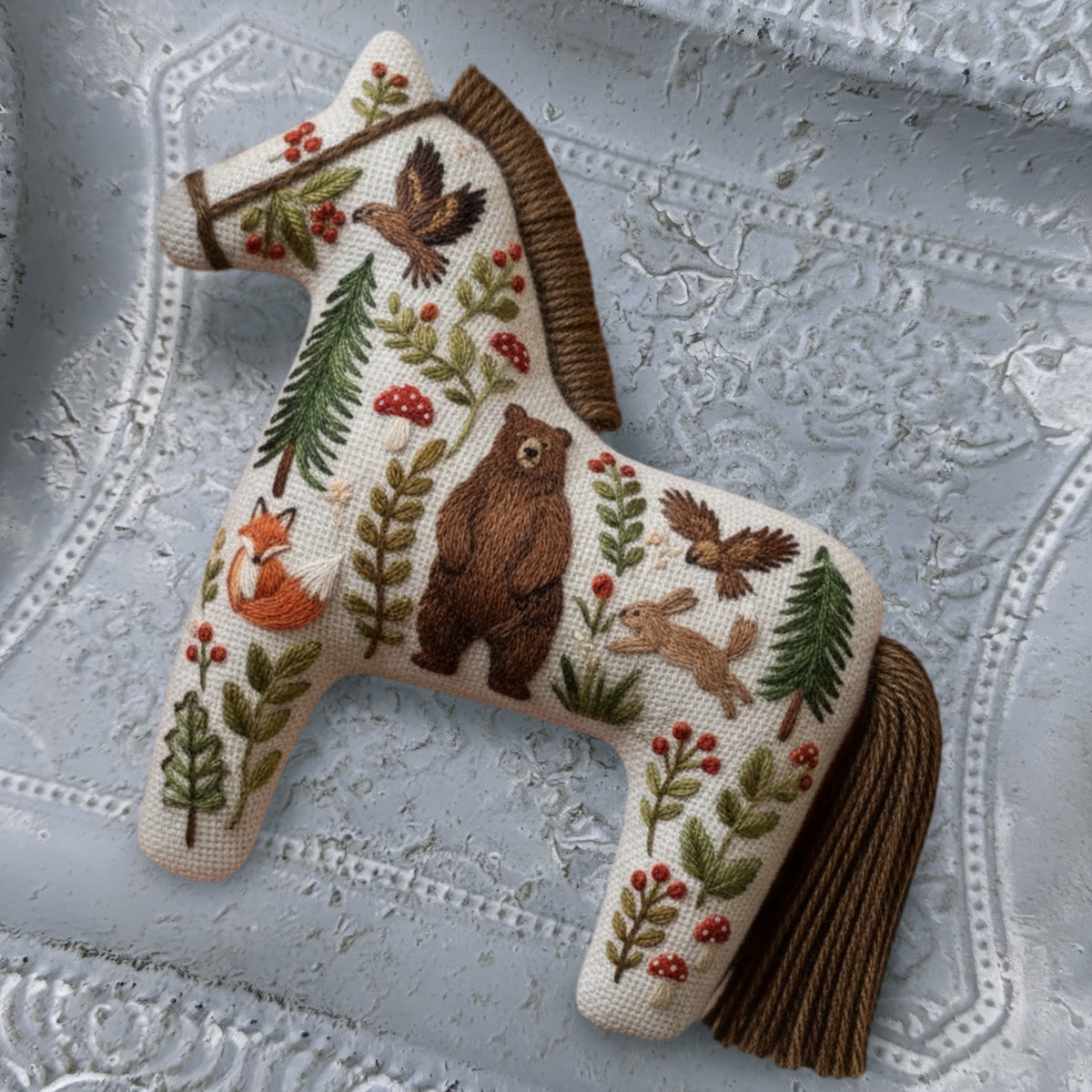 Rubbyoo Dala Horse Embroidery Kit - Animal World | Sewing Handmade Gift | Cute Animal Pendant - image 7