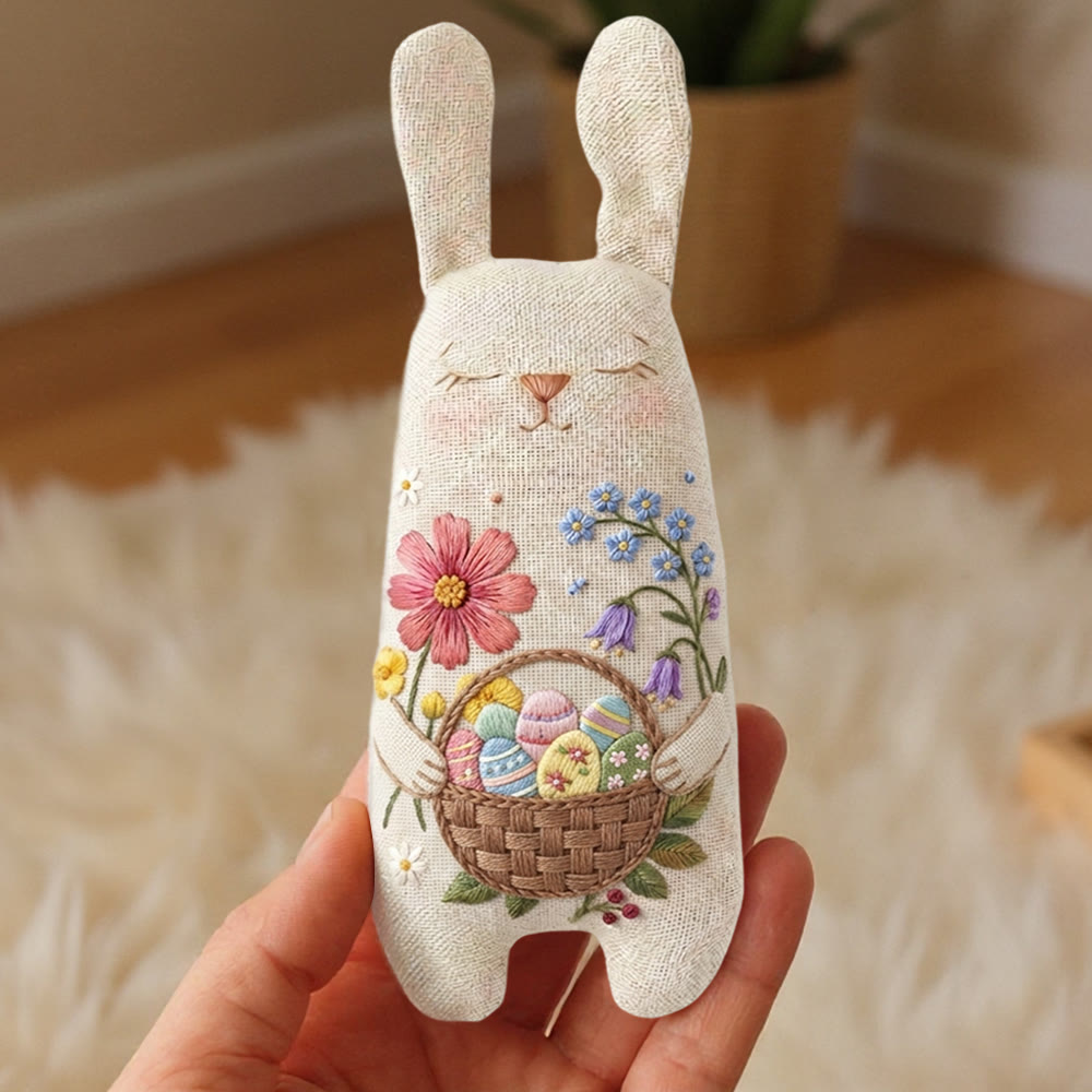 Rubbyoo Bunny Toy Embroidery Kit - Floral Easter Egg Basket | Joyful Diy Stuffed Rabbit | Portable Sewing Kit - image 5
