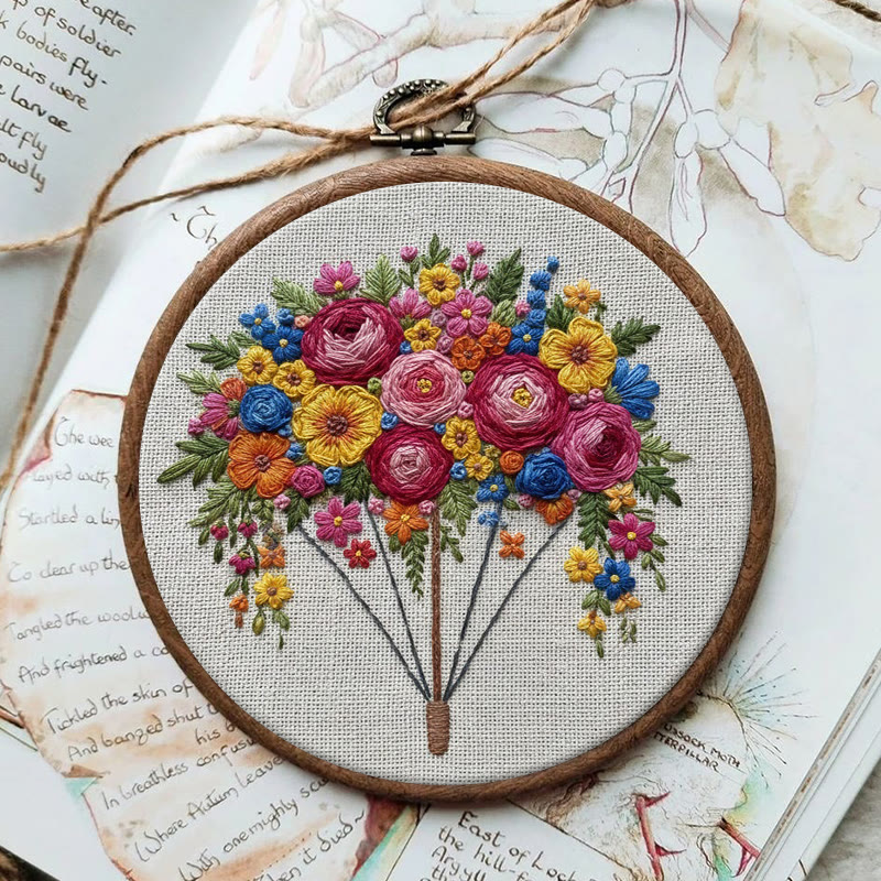 Rubbyoo Embroidery Kit - Blooming Bouquet | Diy Floral Collection | Nice Handmade Art - image 5