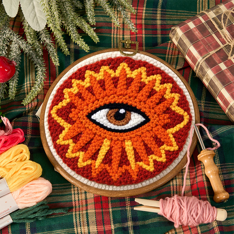 Sunburst Eye Design Punch Needle Kit - Unique Craft Creation | Playful Home Styling Piece - image 12