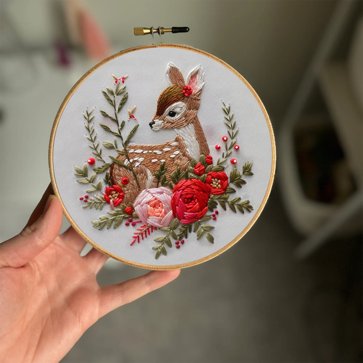 Rubbyoo Embroidery Kit-  Deer With Flowers - image 2