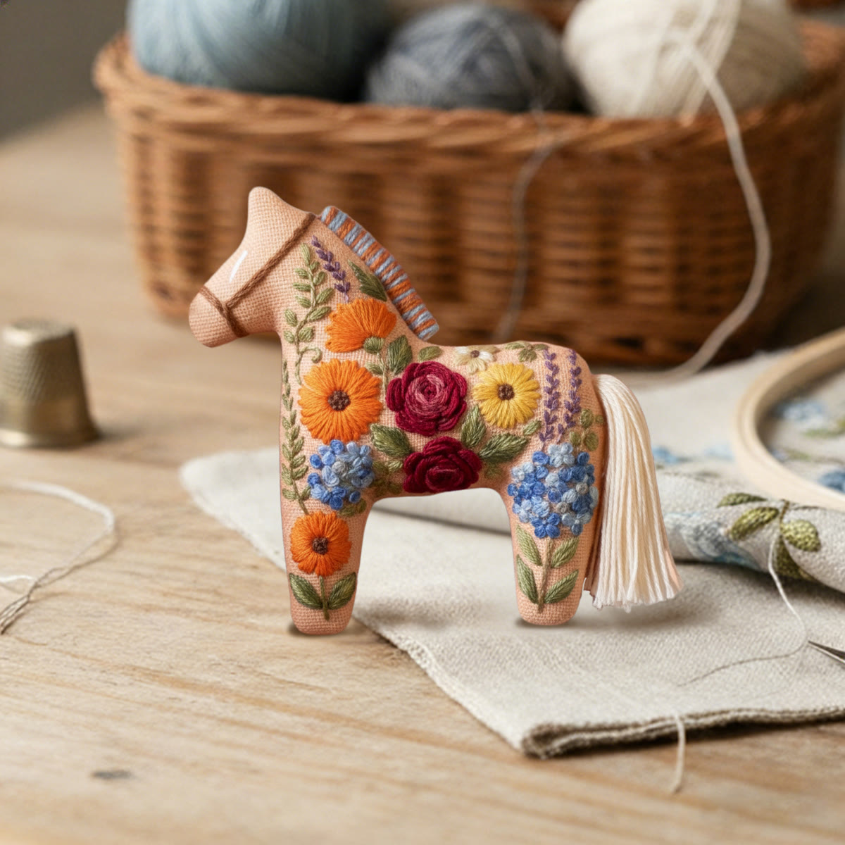 Rubbyoo Dala Horse Embroidery Kit - Colorful Flower | Beautiful Floral Craft | Perfect Handmade Gift  - image 5
