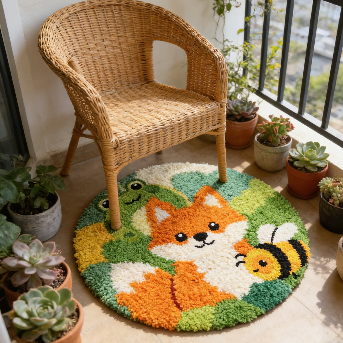 Rubbyoo Latch Hook Rug Kit - Fox And Bee | Diy Handmade Crafts | Unique Play Mat - image 10