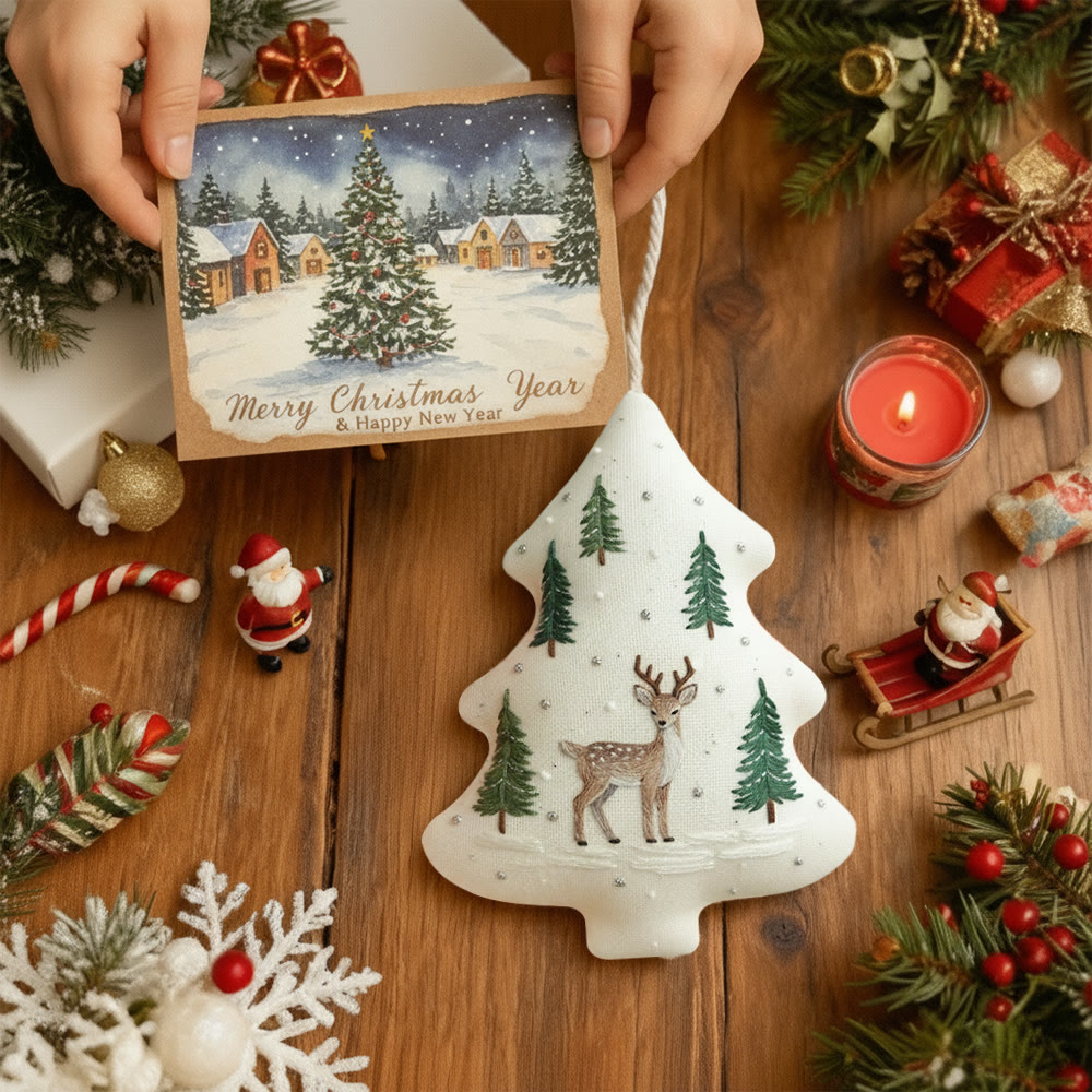 Rubbyoo Tree-shaped Embroidery Kit - Sika Deer | Diy Animal Stitch | Nice Gift For Handmade Lovers - image 9