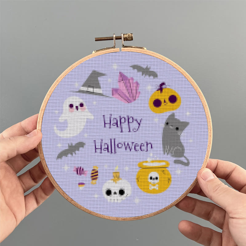  Cross Stitch Kit - Happy Halloween | Halloween Stitch Artwork | Diy Holiday Craft For Decoration - image 6