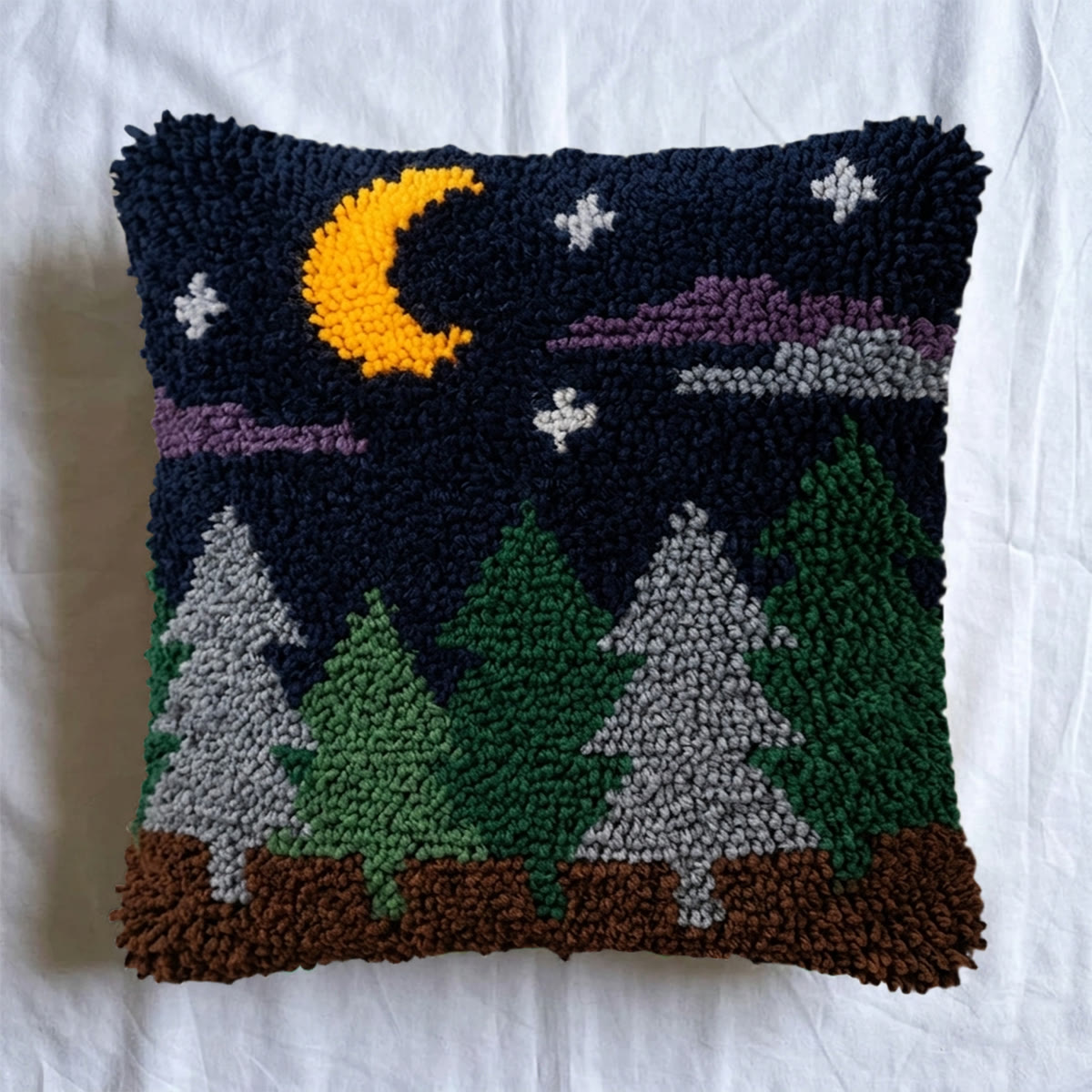 Rubbyoo Latch Hook Pillow Kit - Midnight Forest | Square Cushion Cover | Unique Home Decor  - image 7