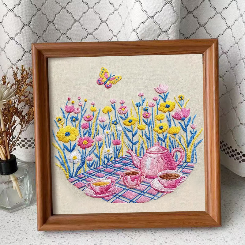 Rubbyoo Embroidery Kit - Spring Picnic | Beautiful Needle Artcraft | Diy Gift Idea - Embroidery Kit Plus An Extra Frame - image 8