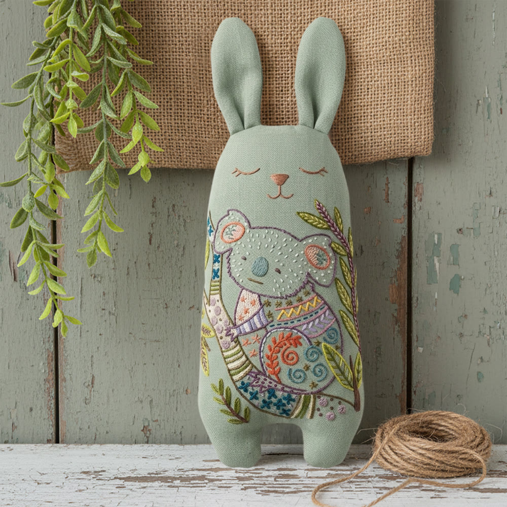Rubbyoo Bunny Toy Embroidery Kit - Sleeping Koala | Calming Baby Gift | Hand-embroidered Doll - image 3