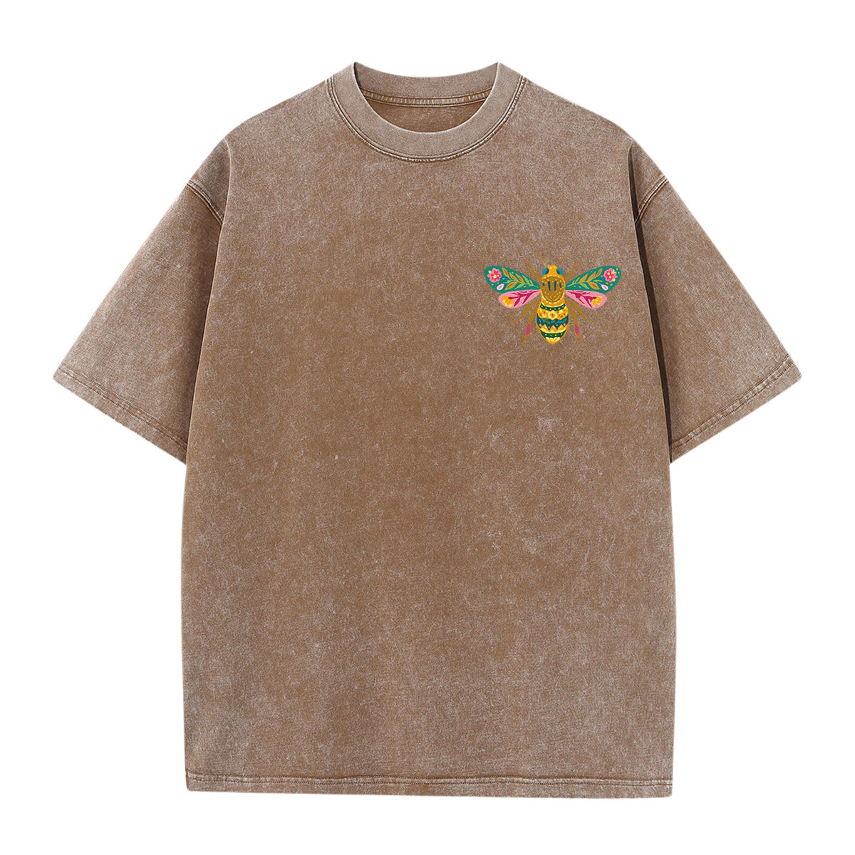 Rubbyoo We All Hum At Our Own Small Pace Double Sided Bees Pattern Unisex Washed T-shirt  - image 16