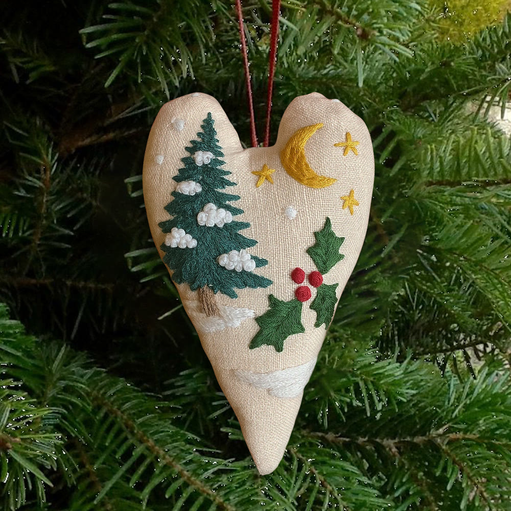 Rubbyoo Heart Embroidery Kit - Christmas Sign | Perfect For Home Decor | Handmade Needle Artwork - image 2