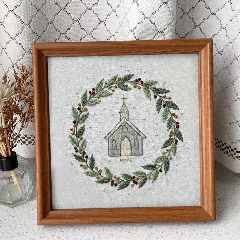 Rubbyoo Embroidery Kit -  Rustic Church | Christian Home Decor | Christmas Handmade Stitchwork  - Embroidery Kit Plus An Extra Frame - image 10