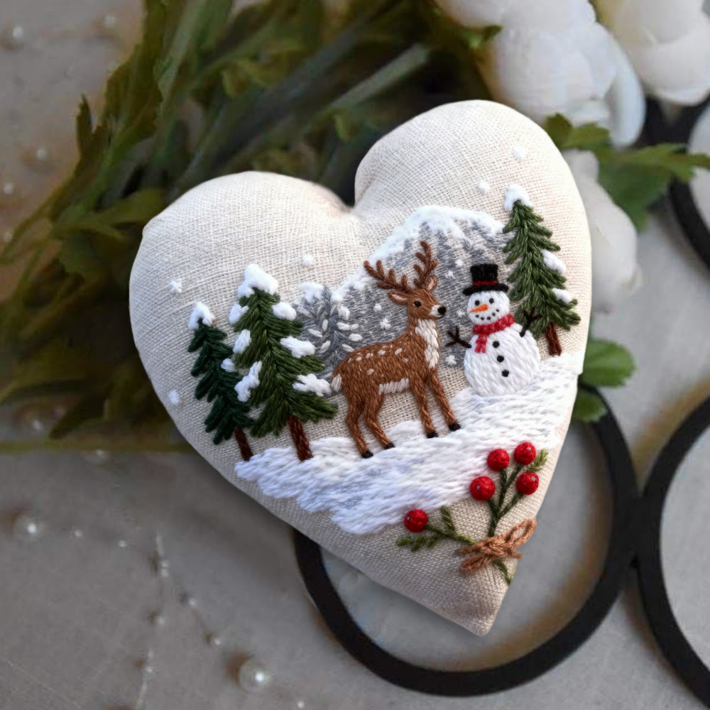 Rubbyoo Heart Embroidery Kit - Winter Forest | Christmas Snowy View | Handmade Needle Art  - image 7