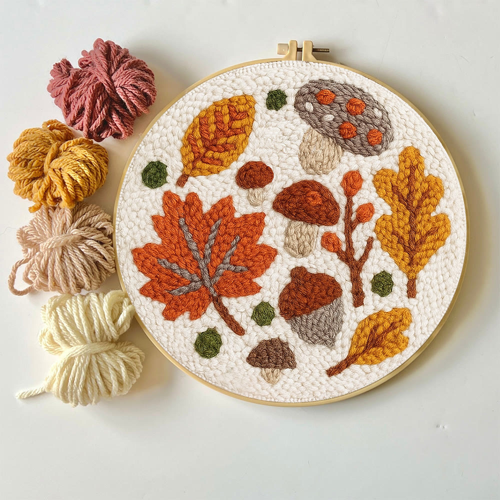 Autumn Leaves Punch Needle Kit - Diy Wall Hanging | Seasonal Needle Artwork - image 5