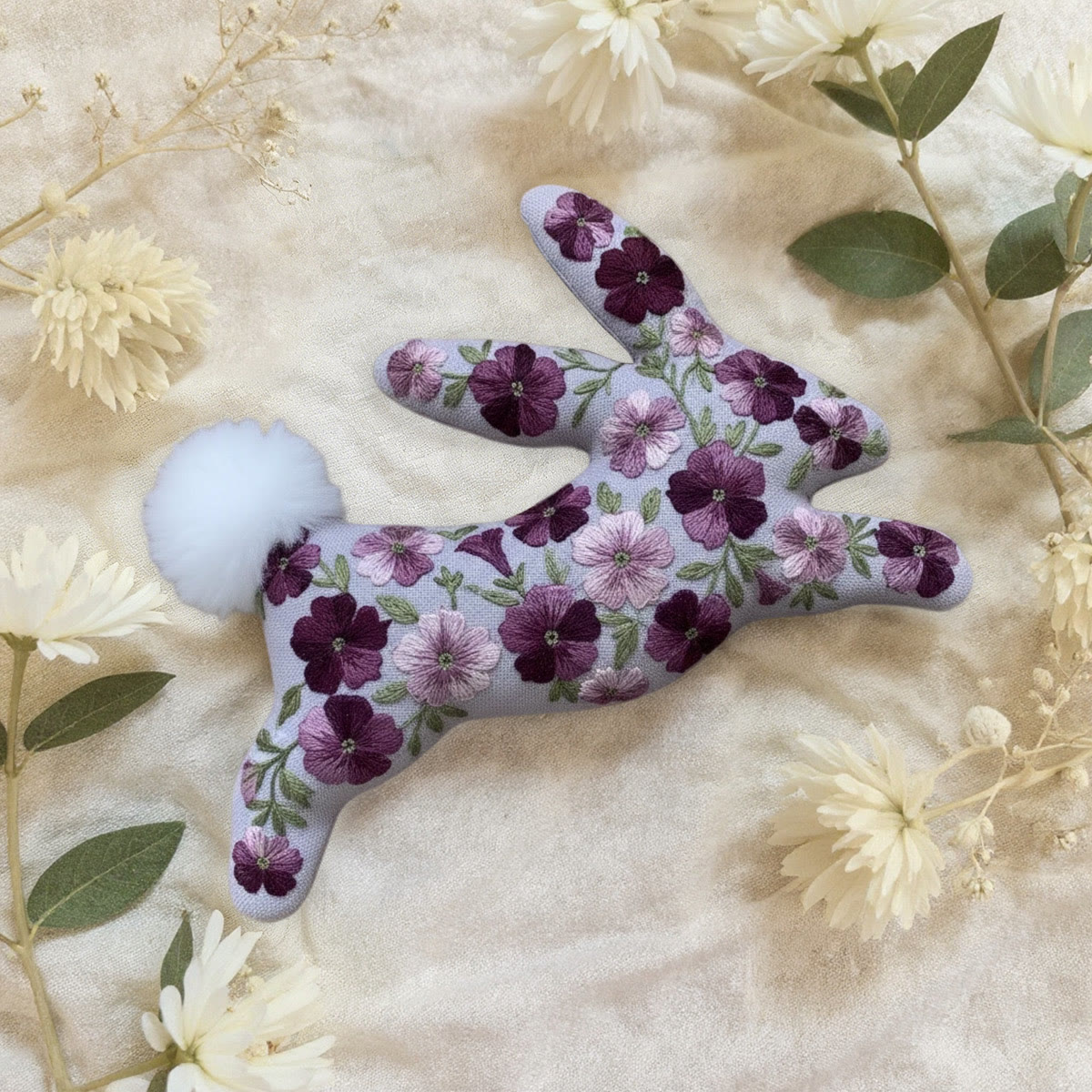 Rubbyoo Rabbit Embroidery Kit - Purple Charming | Cute Gift For Her | Handmade Hanging Decor - image 6