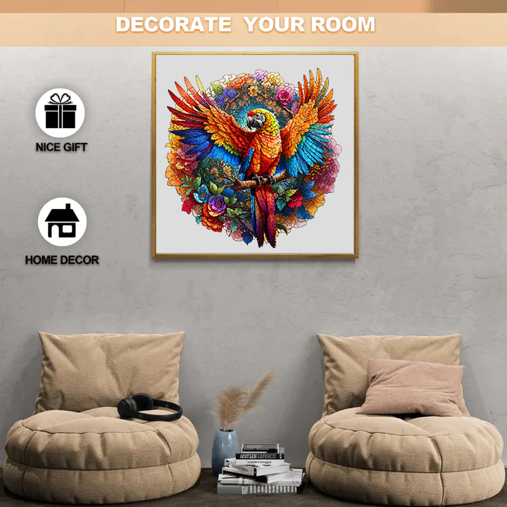 Parrot Tropical Forest - Wooden Jigsaw Puzzle