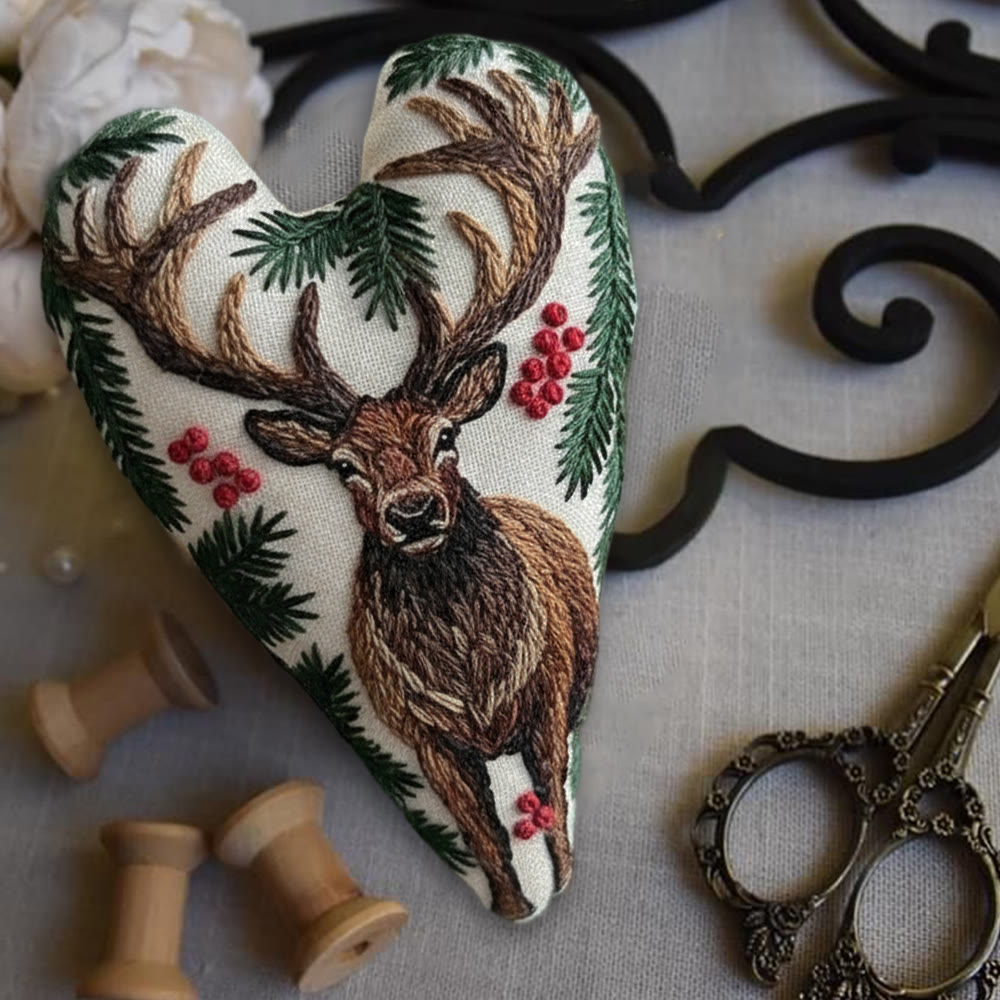 Rubbyoo Heart Embroidery Kit - The King Of Deer | Christmas Animal Craft | Decorative Needle Art  - image 4