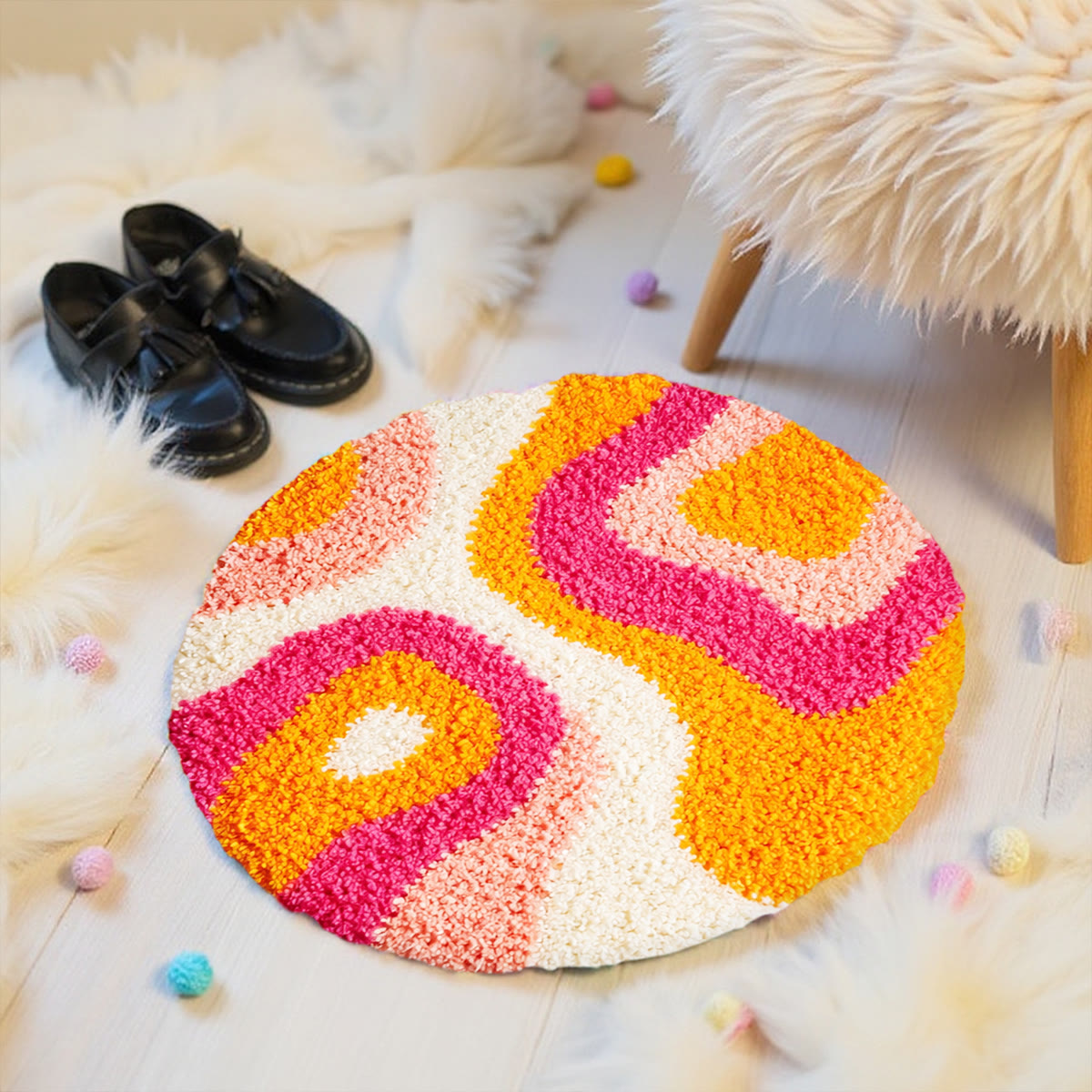 Rubbyoo Latch Hook Rug Kit - Sunset Whirl | Diy Bedroom Decoration | Unique Beginner Craft - image 4