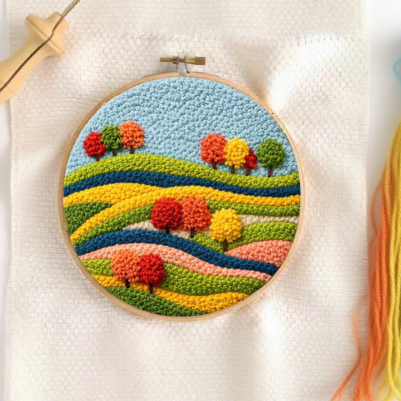 Autumn Field Punch Needle Kit - Joyful Craft Activity | Vibrant Home Statement - image 6