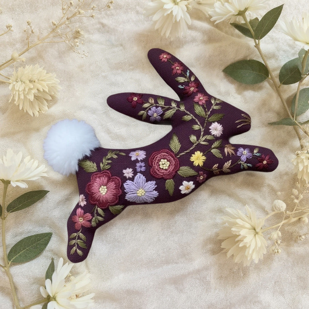 Rubbyoo Rabbit Embroidery Kit - Floral Bunny  | Gift For Her | Diy Holiday Decoration - image 6