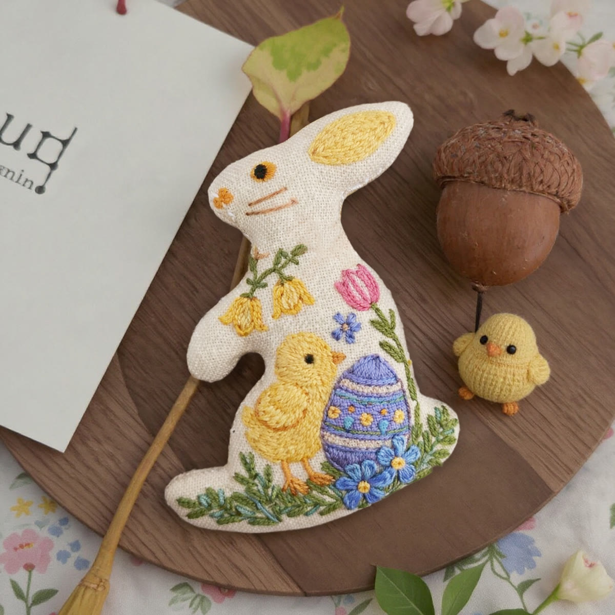 Rubbyoo Rabbit Embroidery Kit - Chick And Egg | Handmade Easter Decor | Lovely Bunny Craft  - image 10