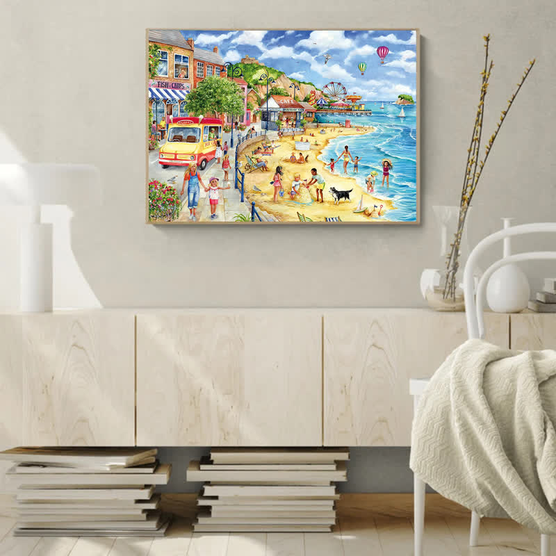 Rubbyoo Seaside Promenade - Wooden Jigsaw Puzzle