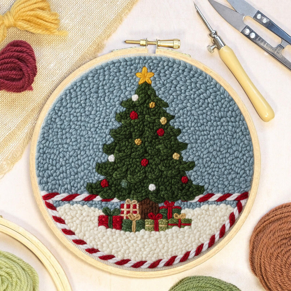 Festive Christmas Tree Punch Needle Kit – Beginner-Friendly Project | Cheerful Holiday Accent - image 3