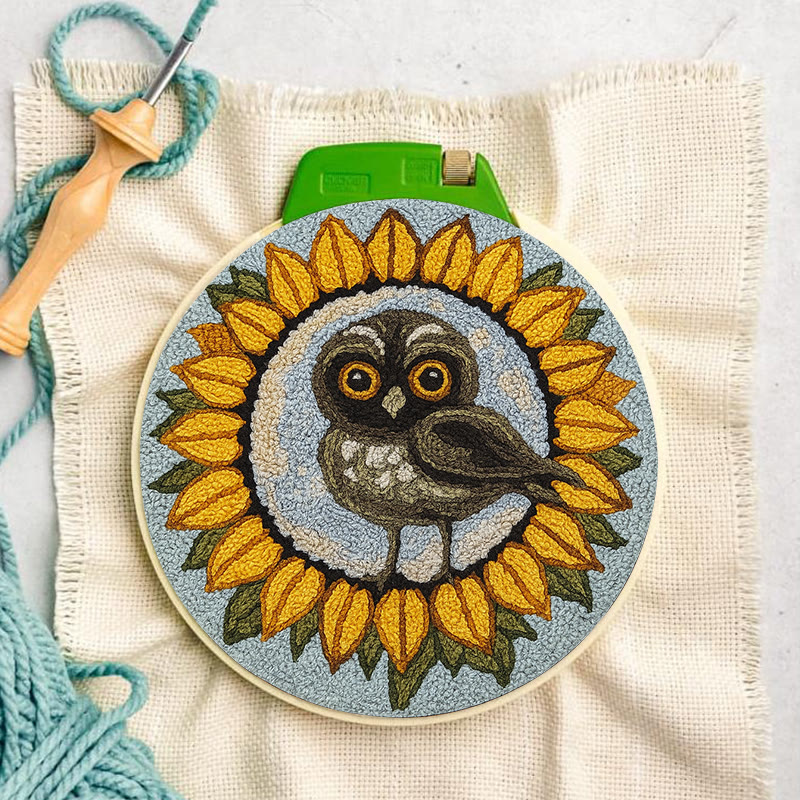  Sunflower Owl Punch Needle Kit - Floral Handmade Art | Creative Home Decor - image 8