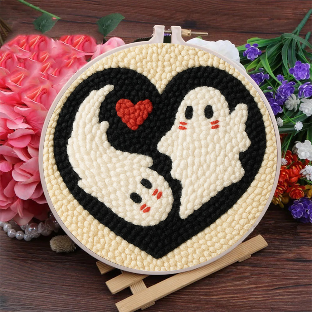 Yin-Yang Ghost Heart Punch Needle Kit – Simple-to-craft DIY Work | Romantic Handcrafted Present - image 7