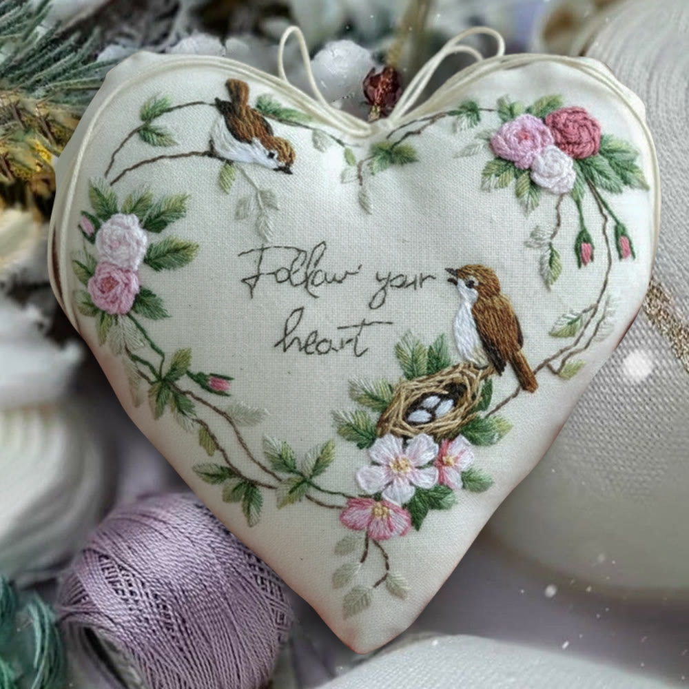 Rubbyoo Heart Embroidery Kit - Follow Your Heart | Handmade Heart Decor | Diy Craft For Friend  - image 10